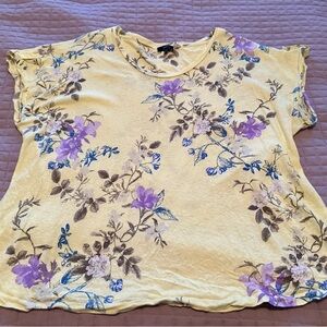 Floral Yellow and Purple Women's Tee